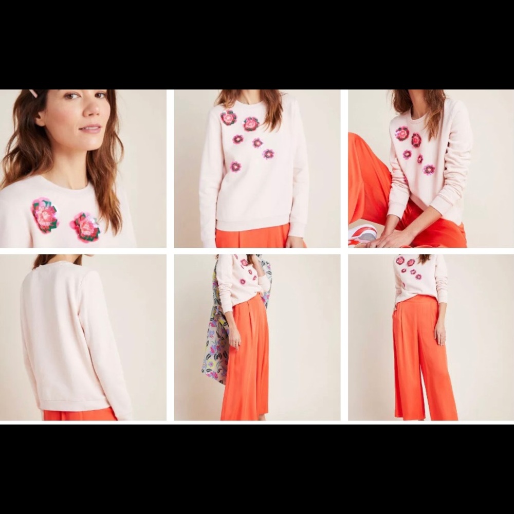 NWT Delpozo Embroidered Sweatshirt Anthropologie